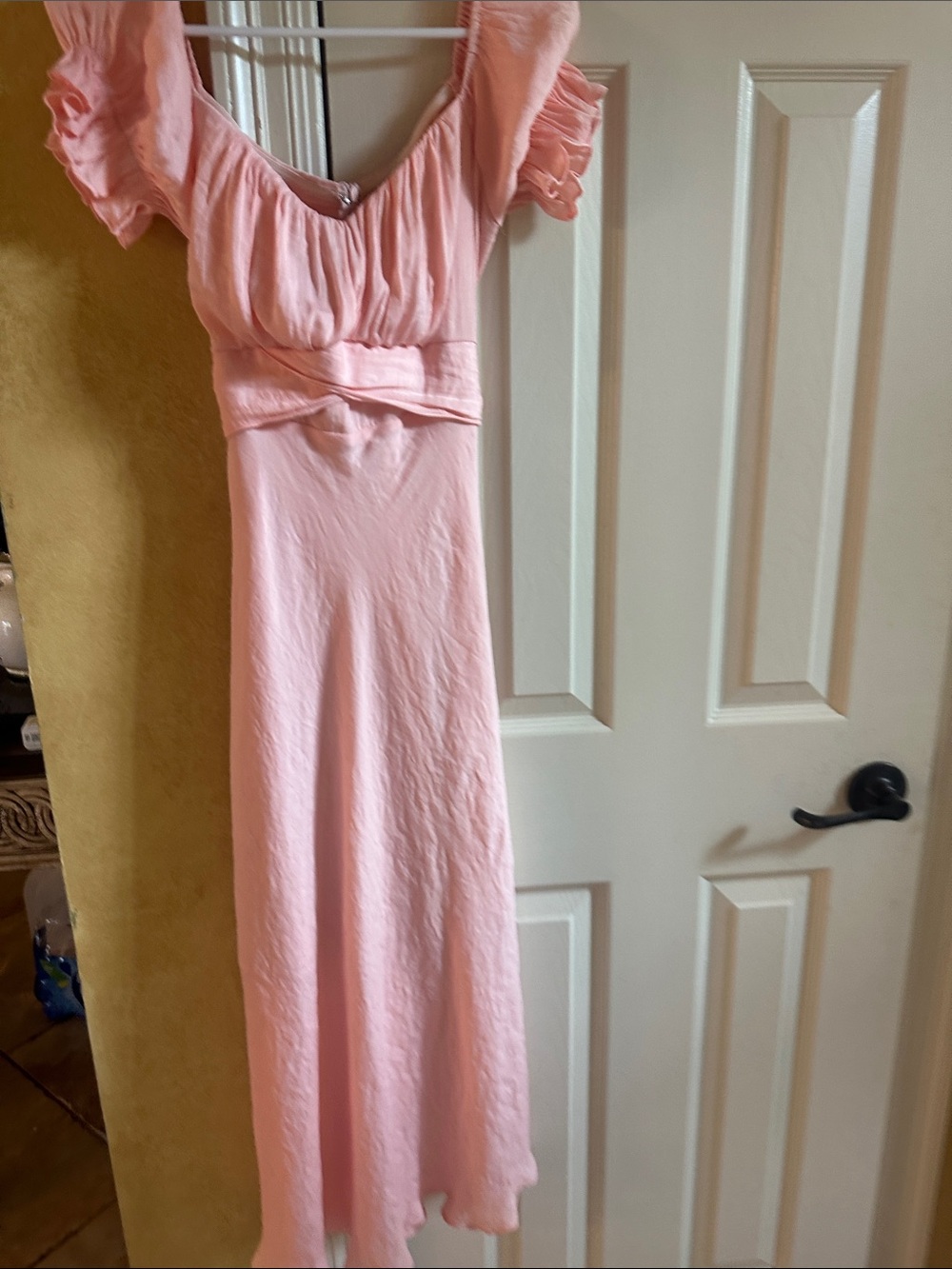 Petal & Pup Pink Midi Dress with Ruffle Sleeves